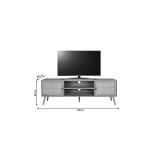 Mueble Mesa TV de Ratán en Color Natural 150x39x49 cm - 2 Puertas - Estilo y Durabilidad.