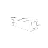 Mueble Mesa TV para Pared Color Antracita-Roble 140x31.5x29.5 cm - 2 Puertas Estilo Moderno.