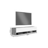 Mueble Mesa TV de Pared Color Blanco-Roble 140x31.6x29.6 cm - 2 Puertas - Estilo Moderno y Funcional.