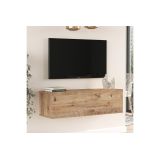 Mueble Mesa TV Moderno con Puerta en Melamina Color Madera 100x31.5x29.6cm - Diseño Elegante para Salón.
