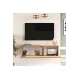 Mueble Mesa TV Moderno con Puerta en Melamina Color Madera 100x31.5x29.6cm - Diseño Elegante para Salón.