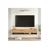 Mueble Mesa TV de Pared Color Roble 140x31.6x29.6 cm - 2 Puertas - Estilo Moderno y Funcional.