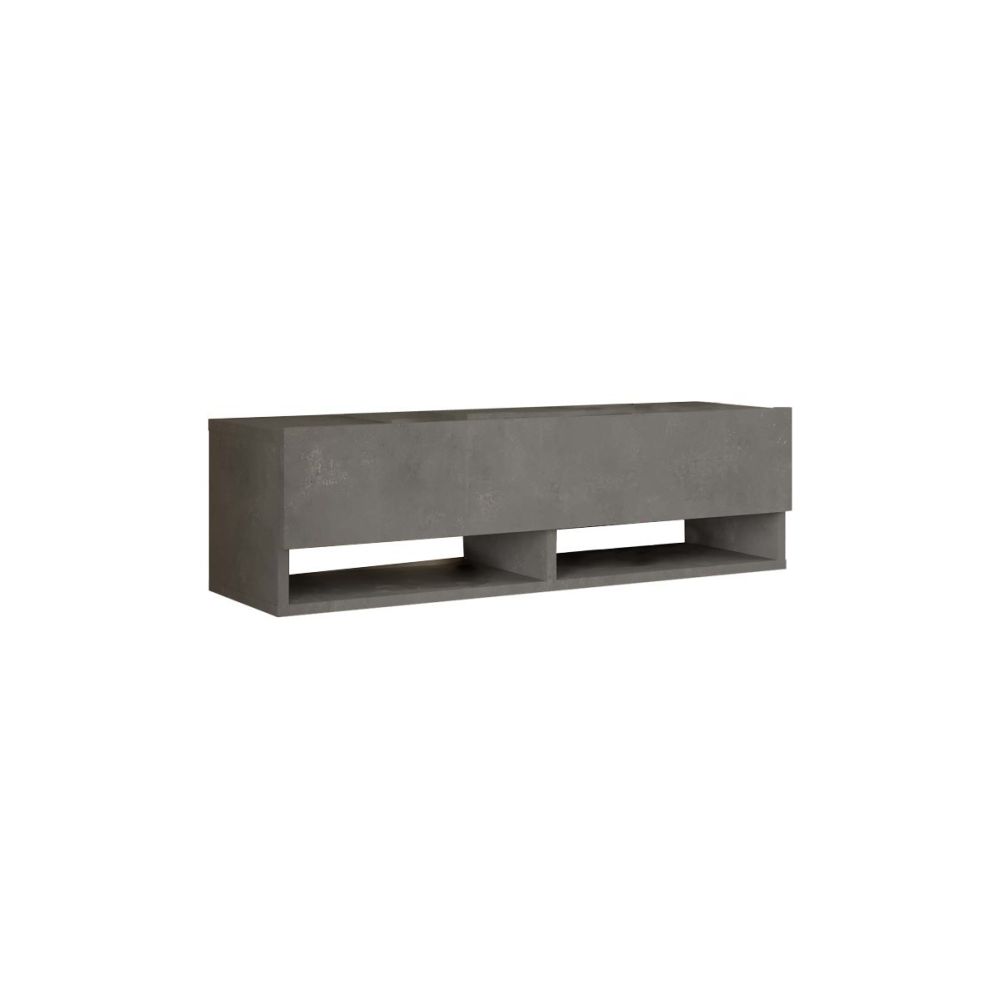 Mueble Mesa TV Moderno con 1 Puerta y Estantes en Melamina Color Gris Antracita - 100x31.5x29.6cm