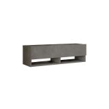 Mueble Mesa TV Moderno con 1 Puerta y Estantes en Melamina Color Gris Antracita - 100x31.5x29.6cm