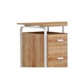 Mesa de Despacho con Cajones, Melamina Blanco-Natural, 120x75x75cm - Diseño Funcional