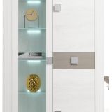 Mueble de Salón Moderno con Leds, Acabado en Andersen Pino -Gris, Medidas: 300 cm (An) x 200 cm (Al) 40 cm (Fon) - Meyvaser