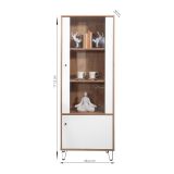 Vitrina Alta | 2 Puertas, Frentes en DM Lacado Blanco Mate | Medidas: 170,2 cm Alto x 40 cm Fondo x 68,4 cm Ancho