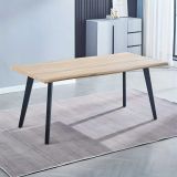 Mesa Comedor Madera Estilo Industrial, Patas metálicas Negras, Medidas 180 cm (Largo) x 90 cm (Ancho) 76 cm (Alto)
