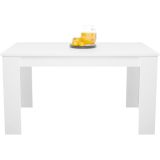 Mesa de Comedor Extensible, Mesa Salón, Robusta, Color Blanco, 138-198 cm (Largo) x 88 cm (Ancho) x 76 cm (Alto)