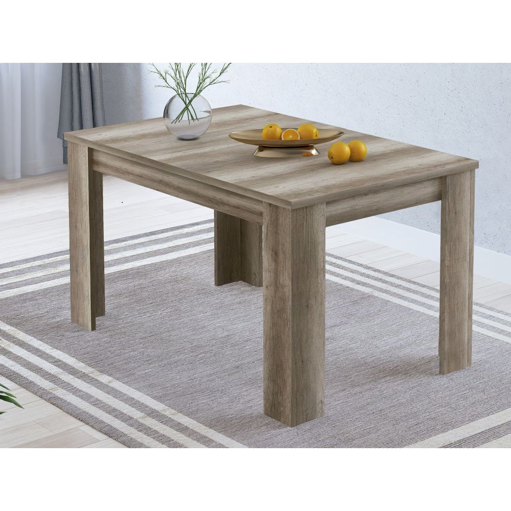 Mesa de Comedor Extensible, Mesa Salón, Robusta, Color Cañón, 138-198 cm (Largo) x 88 cm (Ancho) x 76 cm (Alto)
