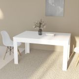 Mesa de Comedor, Mesa de Salón Fija, Color Andersen Blanco, Medidas: 140 cm (Largo) x 80 cm (Ancho) x 75 cm (Alto)