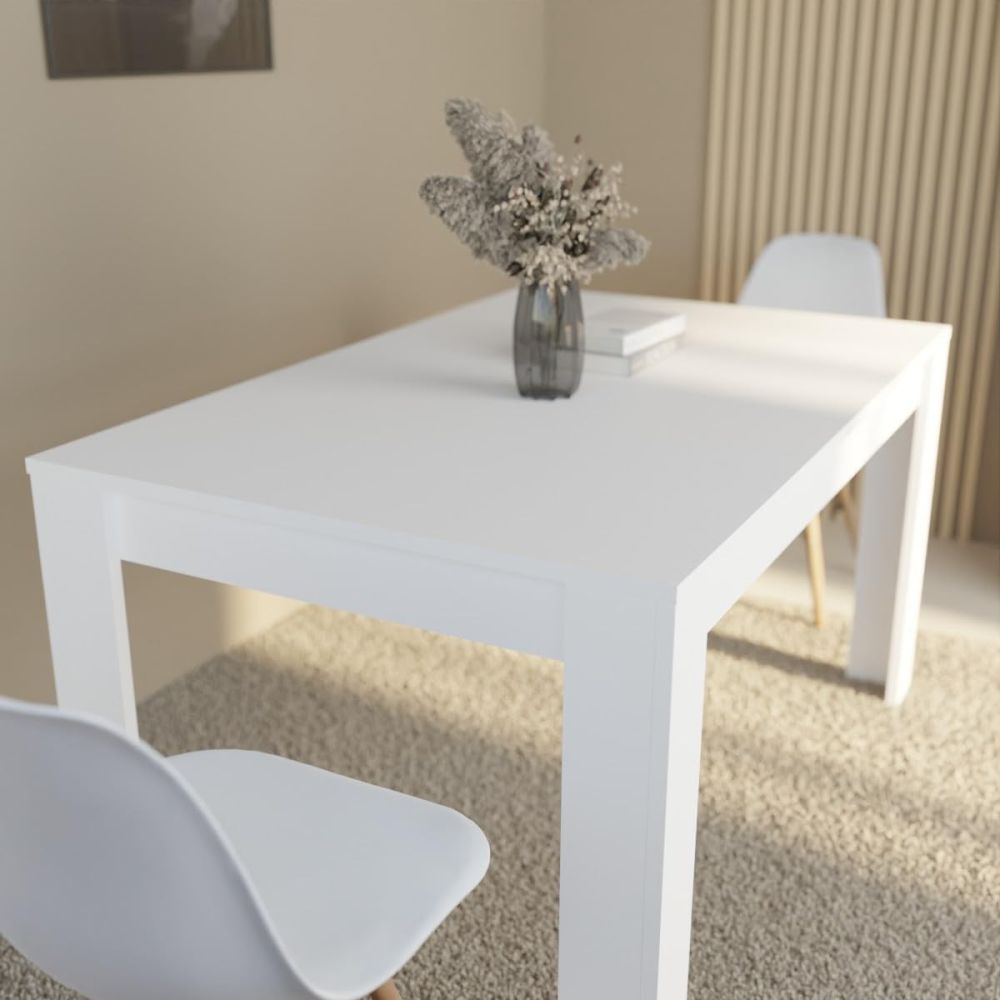Mesa de Comedor, Mesa de Salón Fija, Color Andersen Blanco, Medidas: 140 cm (Largo) x 80 cm (Ancho) x 75 cm (Alto)