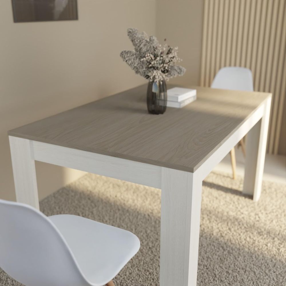 Mesa de Comedor, Mesa de Salón Fija, Color Andersen Pino Gris, Medidas: 140 cm (Largo) x 80 cm (Ancho) x 75 cm (Alto)