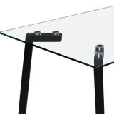 Mesa de Cristal Fija para Comedor - Patas Negras de Metal | Alta Calidad y Estilo Versátil | 140x80 x 75 cm