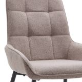 Pack de 4 Sillas Tapizadas en Tela Marron con Tratamiento Easy Clean, Asiento Reforzado Medidas 54x55x88 cm