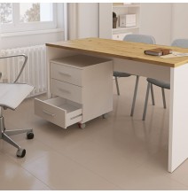 Cajoneras Para escritorio con ruedas 3 Cajones color blanco 58 x 45 x 44 Cm (alto x ancho x fondo)