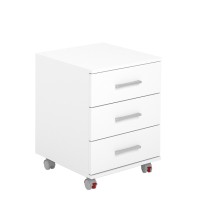 Cajoneras Para escritorio con ruedas 3 Cajones color blanco 58 x 45 x 44 Cm (alto x ancho x fondo)