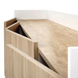 Mueble-Mesa Tv, Salón Comedor 4 Puertas, Armario Auxiliar Color Blanco y Roble, Medidas: 180x63x33,5 Cm