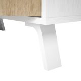 Mueble-Mesa Tv, Salón Comedor 4 Puertas, Armario Auxiliar Color Blanco y Roble, Medidas: 180x63x33,5 Cm