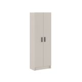 Mueble Multiusos Armario Auxiliar Color Beige – 2 Puertas, 4 Baldas, Práctico y Funcional, Madera, 60x180x35 cm