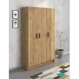 Mueble multiusos Armario Auxiliar Color Mauvella– 3 Puertas, 4 Baldas y Espacio para Escoba, Madera, Dimensiones 108x180x35 cm.